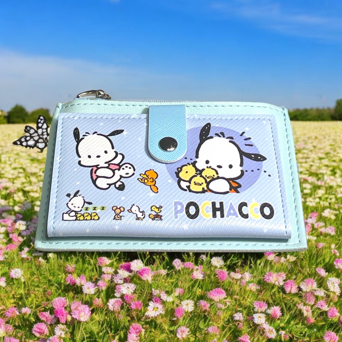 Hello Kitty and Friends Wallet with Zippered pouch and Snap holder for cards.