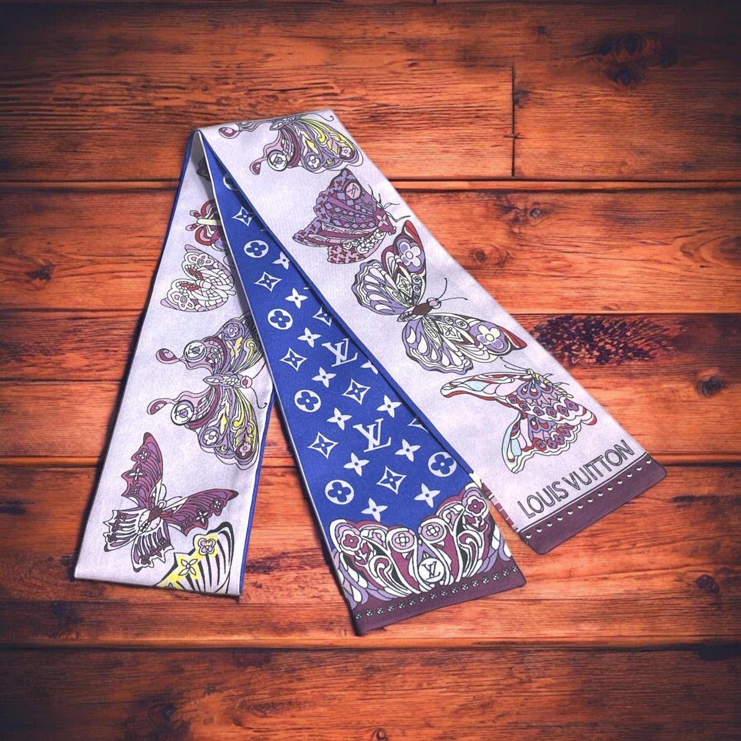 Purple Butterfly Louis Vuitton Fashion Twilly