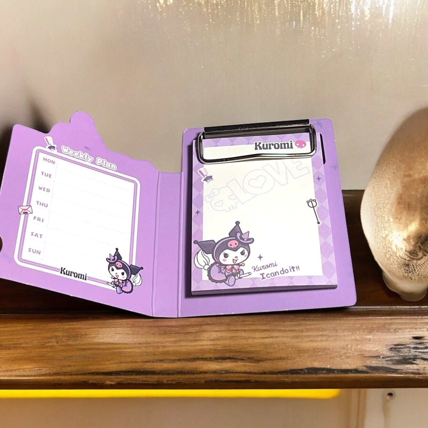 Notepad with Clipboard with Gothic Cat