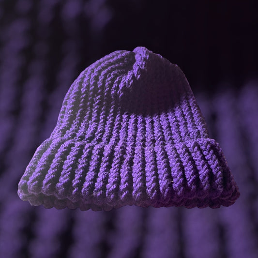 Purple Handmade Knitted Hat