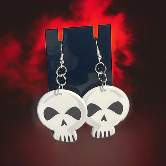 Halloween and Gothic Skeleton Head Earrings