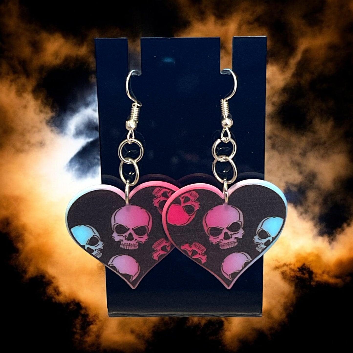 Halloween and Gothic Heart Earrings