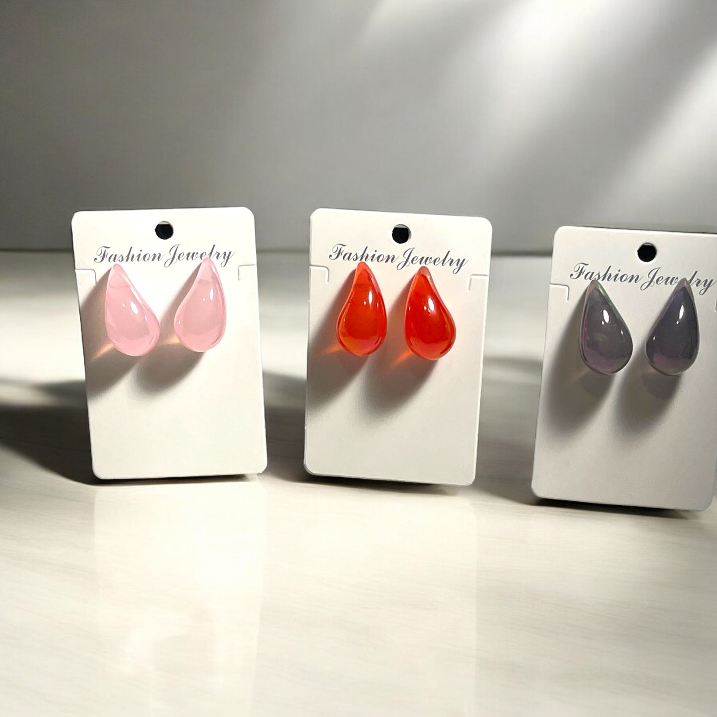 Elegant Water Drop Shaped Solid Color Stud Earrings