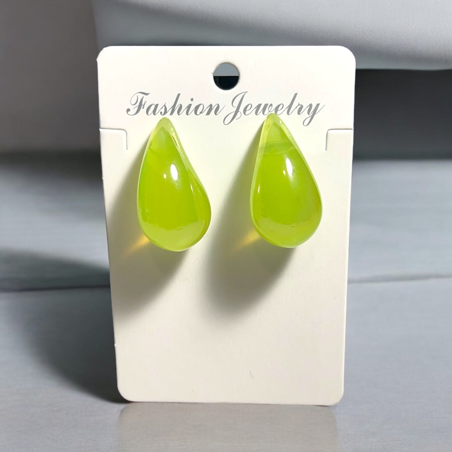 Elegant Water Drop Shaped Solid Color Stud Earrings