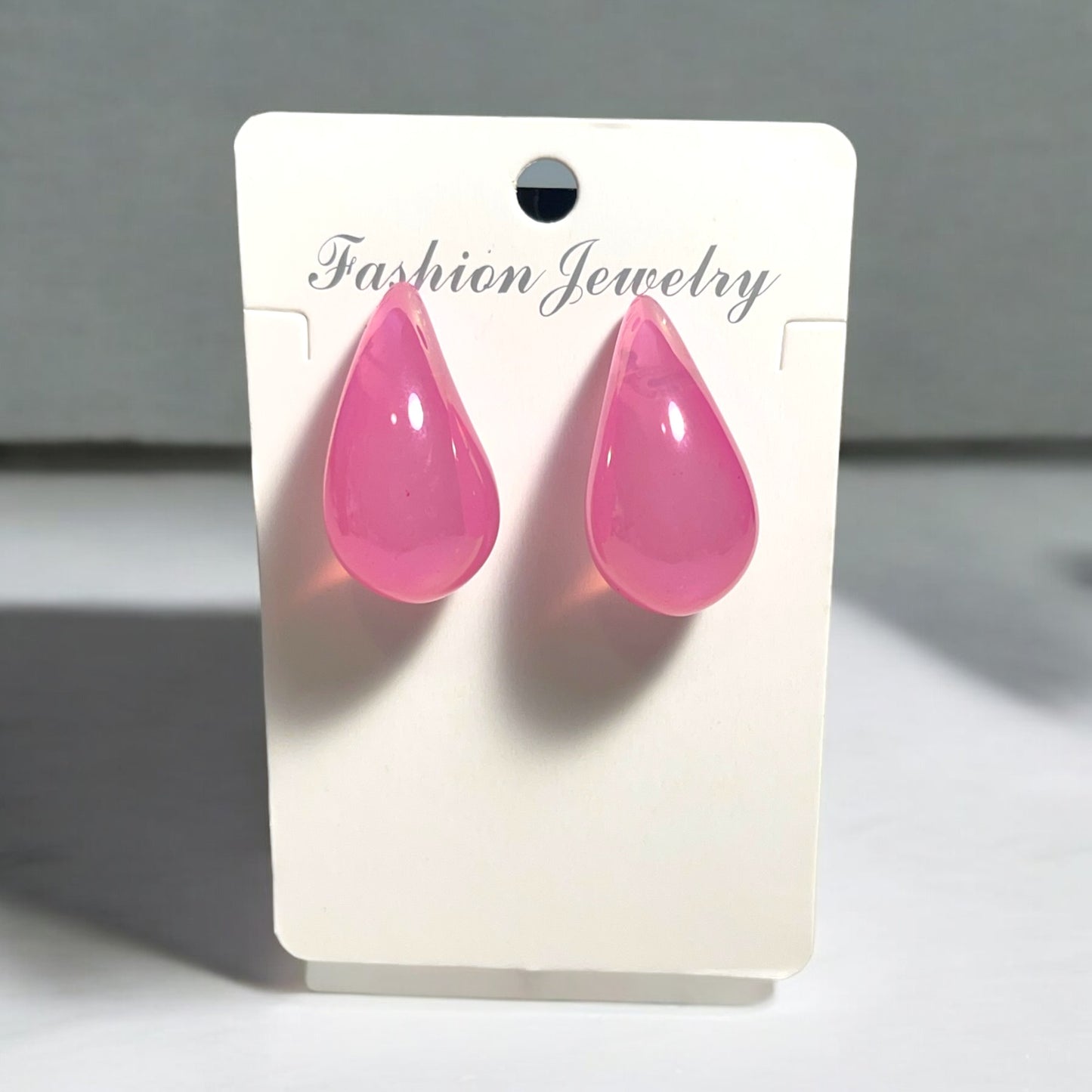 Elegant Water Drop Shaped Solid Color Stud Earrings