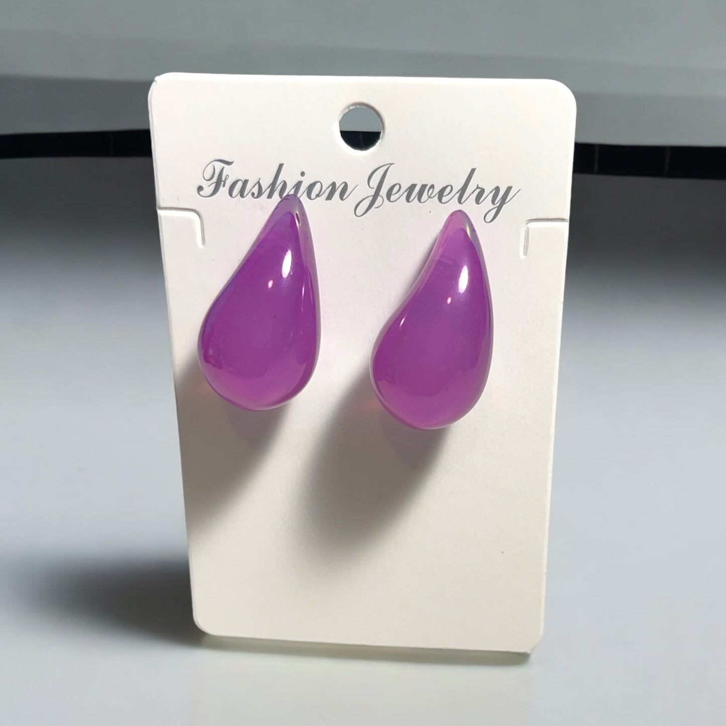 Elegant Water Drop Shaped Solid Color Stud Earrings