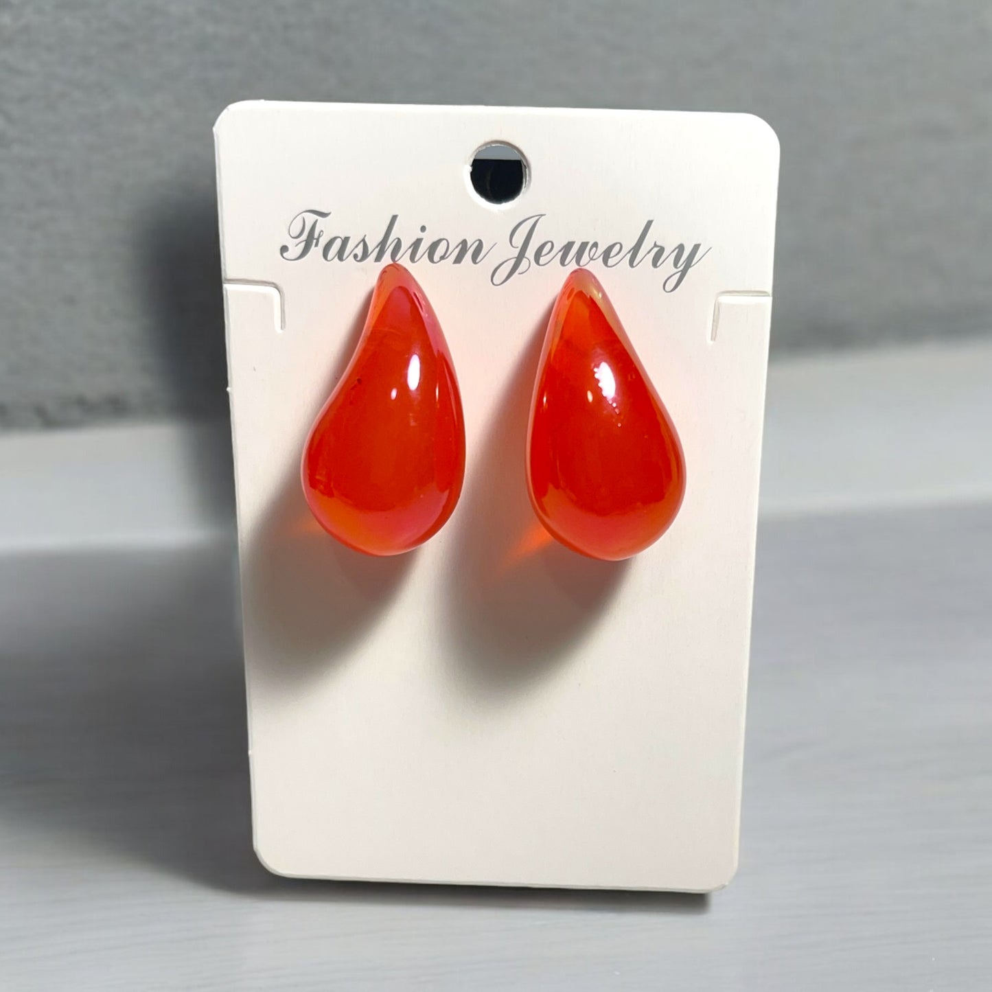 Elegant Water Drop Shaped Solid Color Stud Earrings