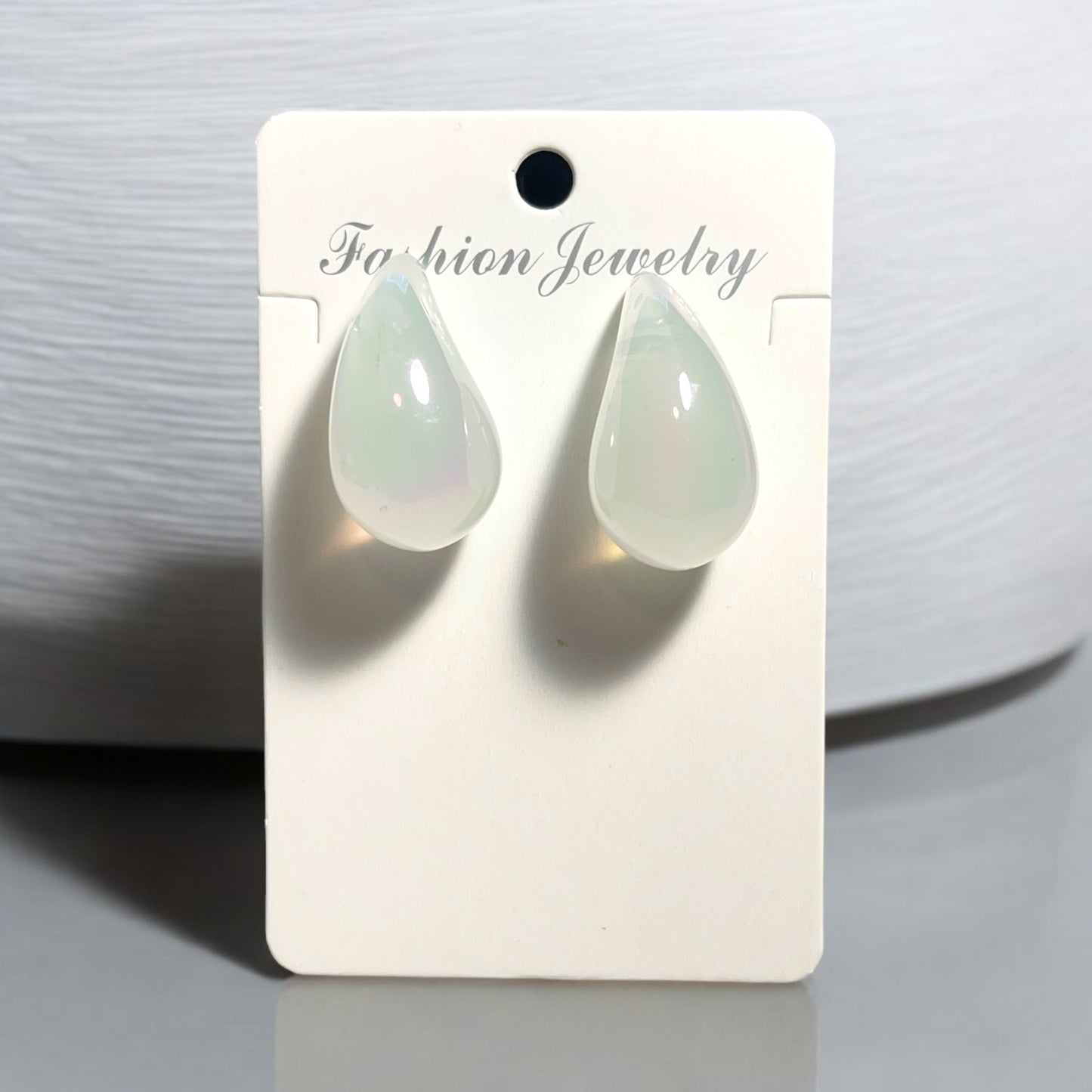 Elegant Water Drop Shaped Solid Color Stud Earrings