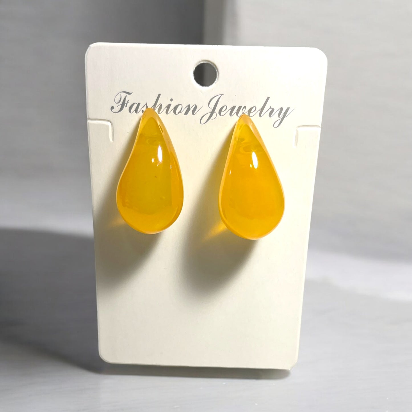 Elegant Water Drop Shaped Solid Color Stud Earrings