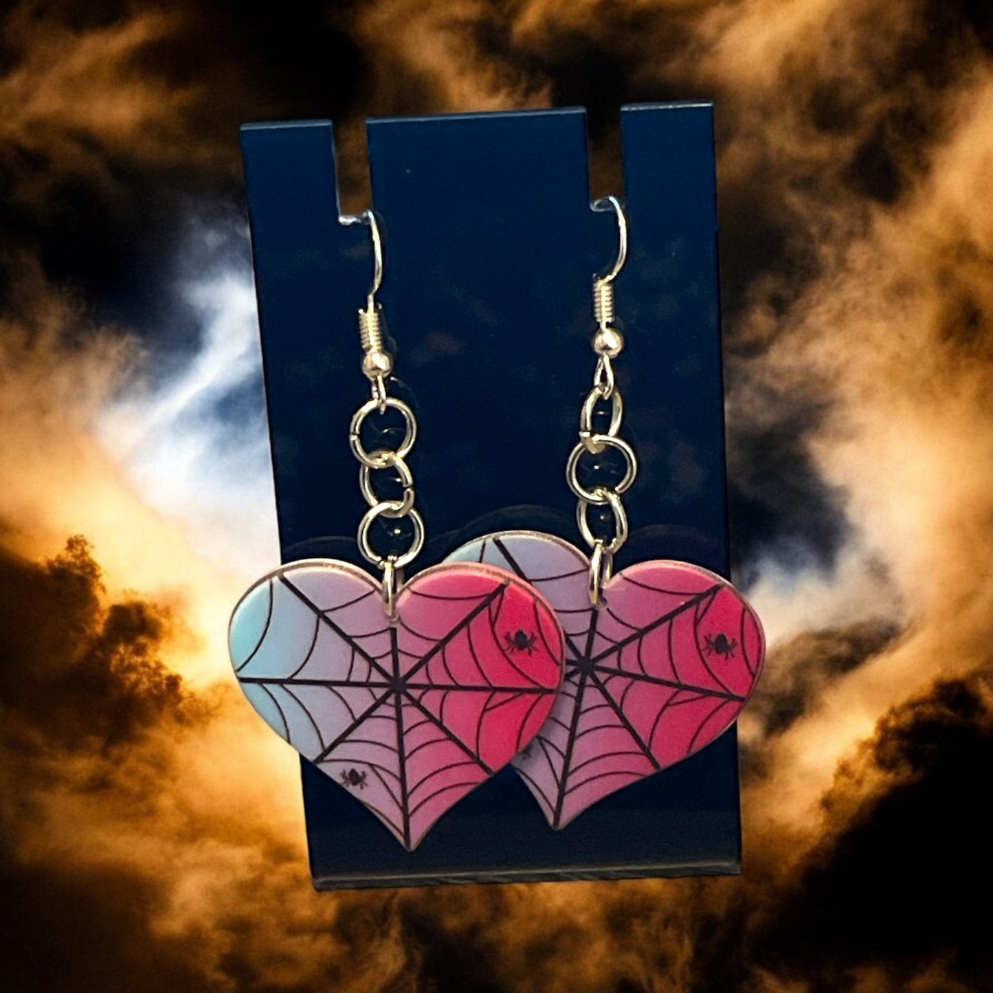 Halloween and Gothic Heart Earrings