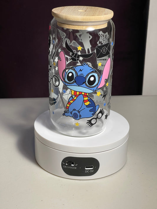 Stitch and Harry 16oz Glass Cup