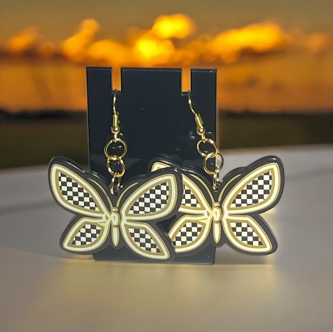 Yellow Butterfly Earrings