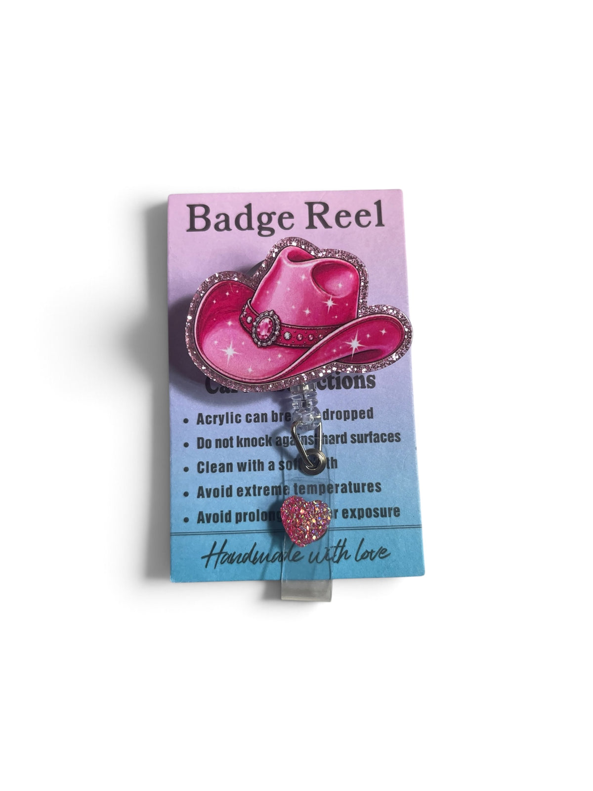 Pink Cowgirl Hat Badge Reel
