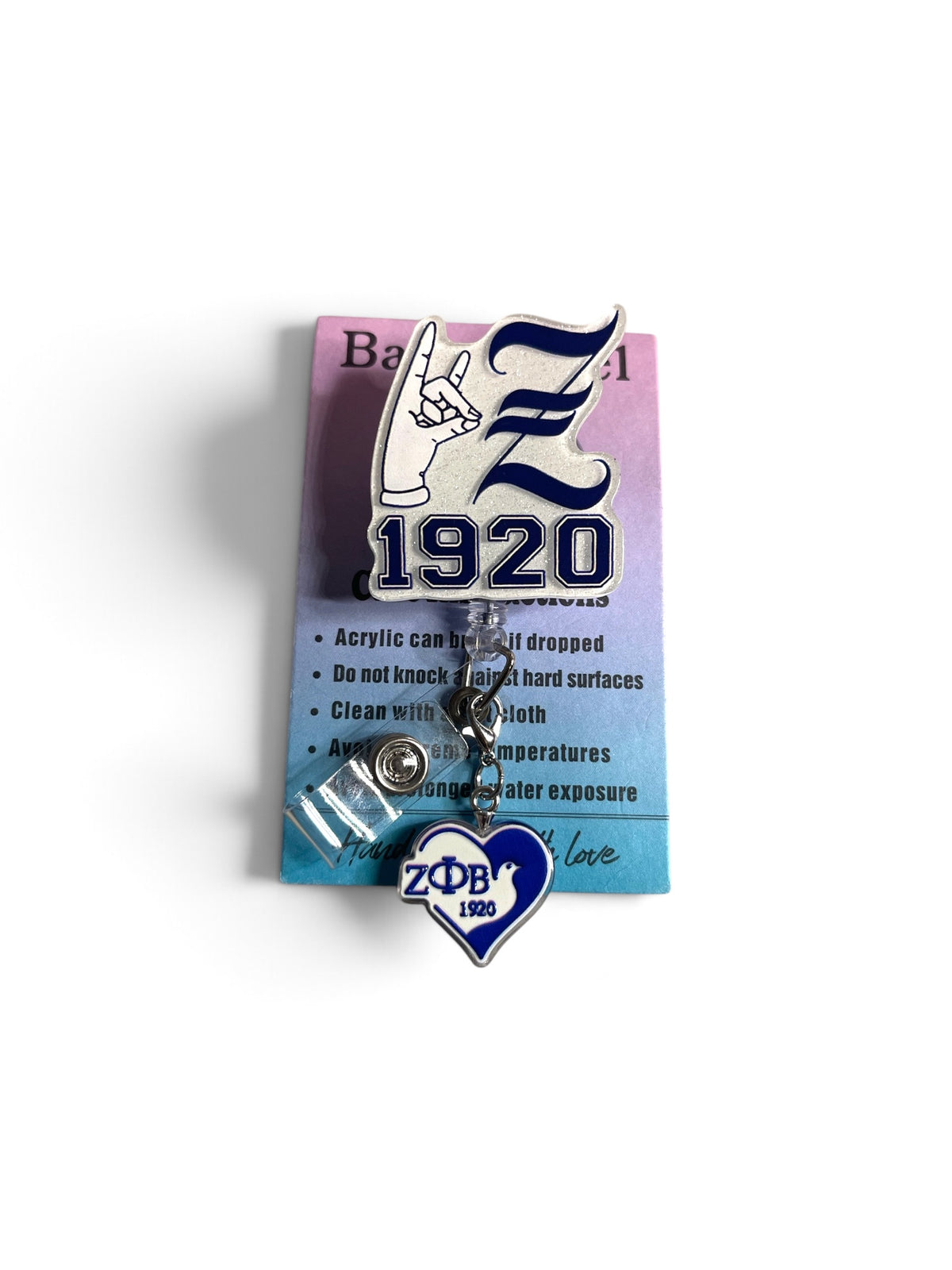 Zeta Phi Beta Badge Reel with Charm