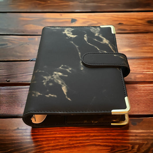 Black Marble Budget Binder A6. Add any name to binder!!