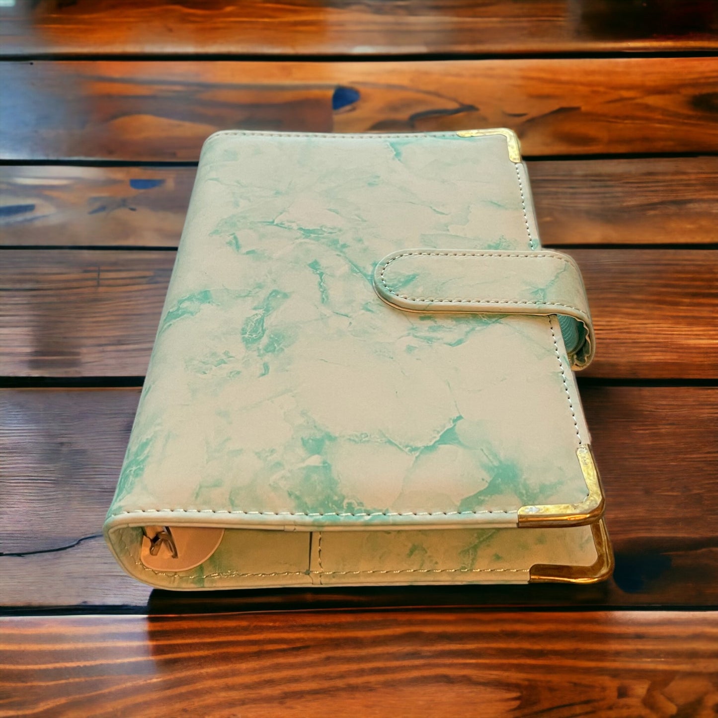 Green Marble Monthly Planner and  Budget Binder A6.